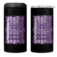 Purple Ribbon Alzheimers Caregiver Squad Gift 4 in 1 Can Cooler Tumbler In This Family We Support Together