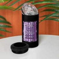 Purple Ribbon Alzheimers Caregiver Squad Gift 4 in 1 Can Cooler Tumbler In This Family We Support Together