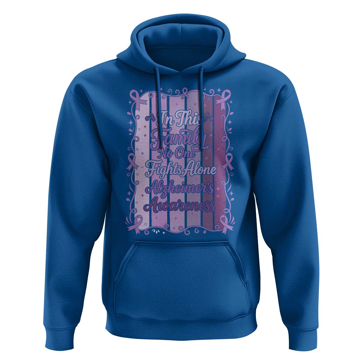 Purple Ribbon Alzheimers Caregiver Squad Gift Hoodie In This Family We Support Together