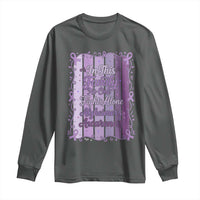 Purple Ribbon Alzheimers Caregiver Squad Gift Long Sleeve Shirt In This Family We Support Together