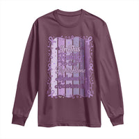 Purple Ribbon Alzheimers Caregiver Squad Gift Long Sleeve Shirt In This Family We Support Together