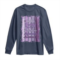 Purple Ribbon Alzheimers Caregiver Squad Gift Long Sleeve Shirt In This Family We Support Together