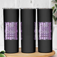 Purple Ribbon Alzheimers Caregiver Squad Gift Skinny Tumbler In This Family We Support Together