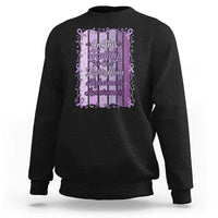 Purple Ribbon Alzheimers Caregiver Squad Gift Sweatshirt In This Family We Support Together