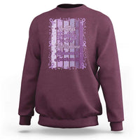 Purple Ribbon Alzheimers Caregiver Squad Gift Sweatshirt In This Family We Support Together