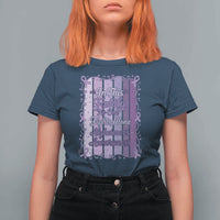 Purple Ribbon Alzheimers Caregiver Squad Gift T Shirt For Women In This Family We Support Together