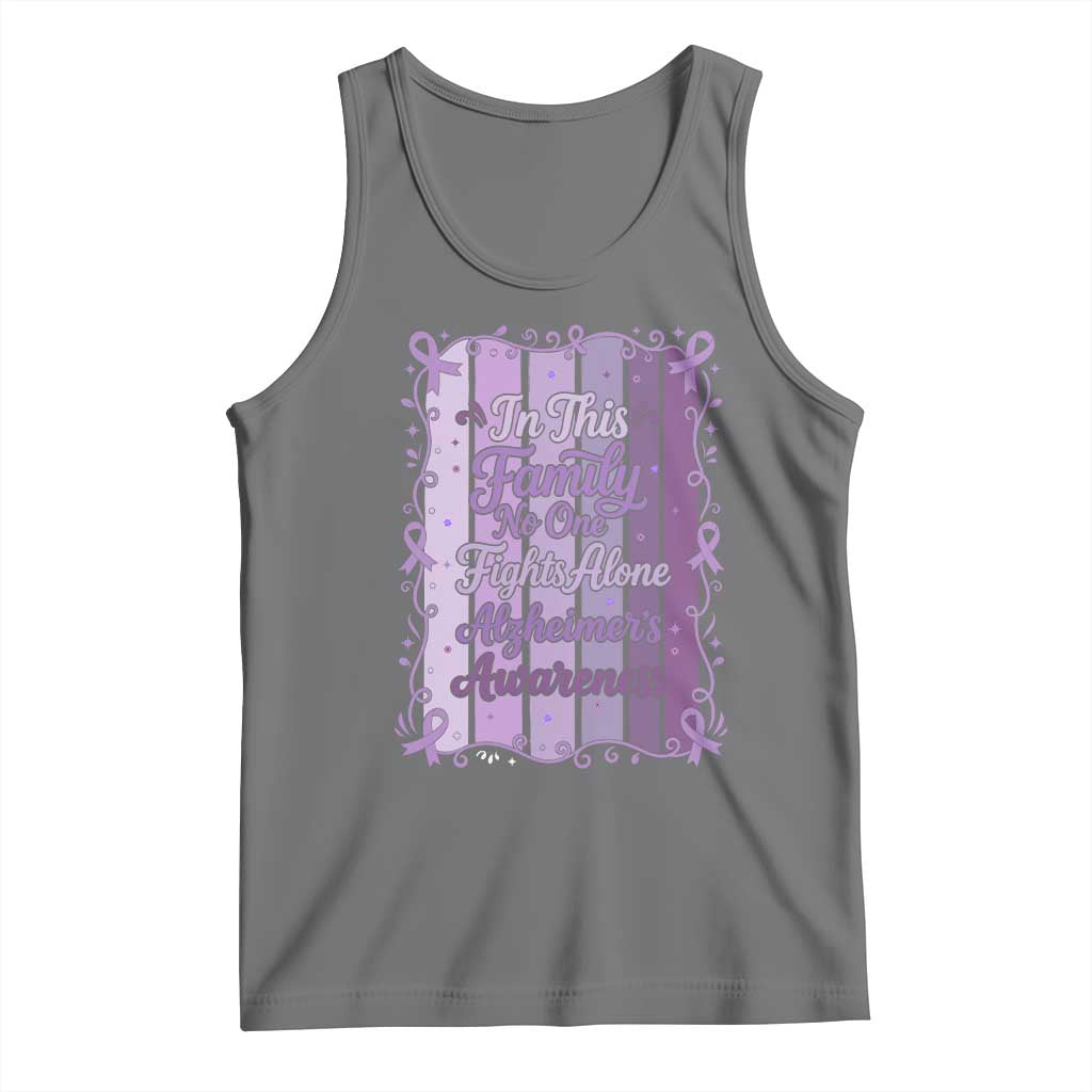 Purple Ribbon Alzheimers Caregiver Squad Gift Tank Top In This Family We Support Together