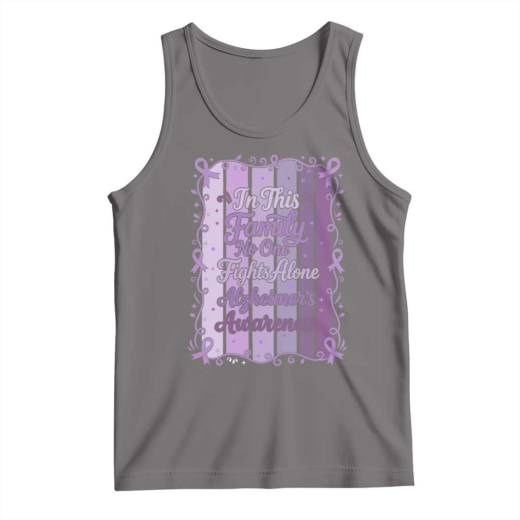 Purple Ribbon Alzheimers Caregiver Squad Gift Tank Top In This Family We Support Together