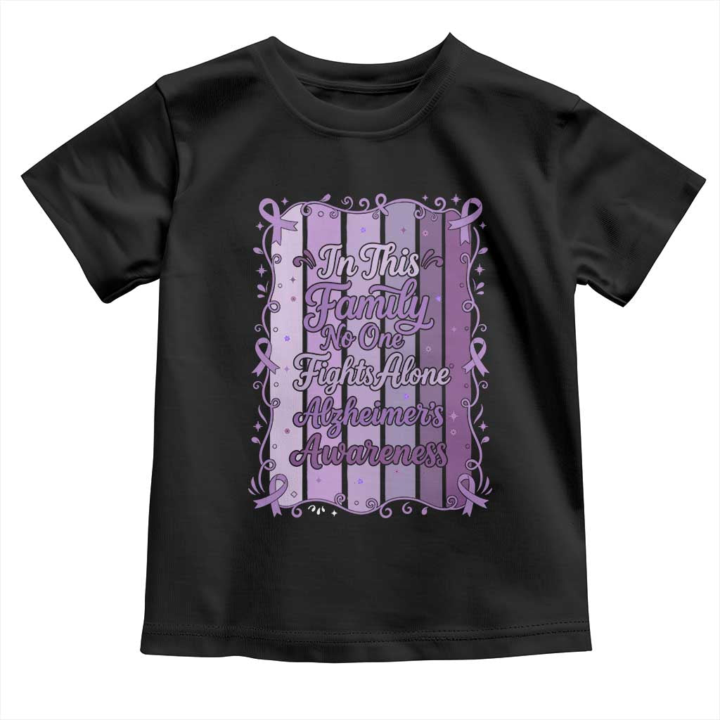 Purple Ribbon Alzheimers Caregiver Squad Gift Toddler T Shirt In This Family We Support Together