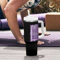 Purple Ribbon Alzheimers Caregiver Squad Gift Tumbler With Handle In This Family We Support Together