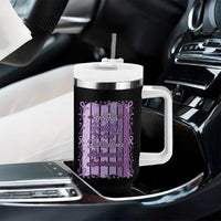 Purple Ribbon Alzheimers Caregiver Squad Gift Tumbler With Handle In This Family We Support Together