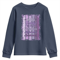 Purple Ribbon Alzheimers Caregiver Squad Gift Youth Sweatshirt In This Family We Support Together