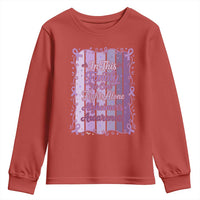 Purple Ribbon Alzheimers Caregiver Squad Gift Youth Sweatshirt In This Family We Support Together