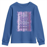 Purple Ribbon Alzheimers Caregiver Squad Gift Youth Sweatshirt In This Family We Support Together
