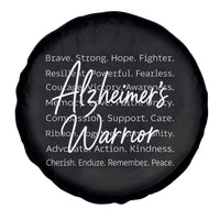 Alzheimers Warrior Purple Ribbon Support Word Cloud Typography Spare Tire Cover
