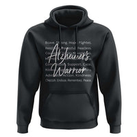 Alzheimers Warrior Purple Ribbon Support Word Cloud Typography Hoodie