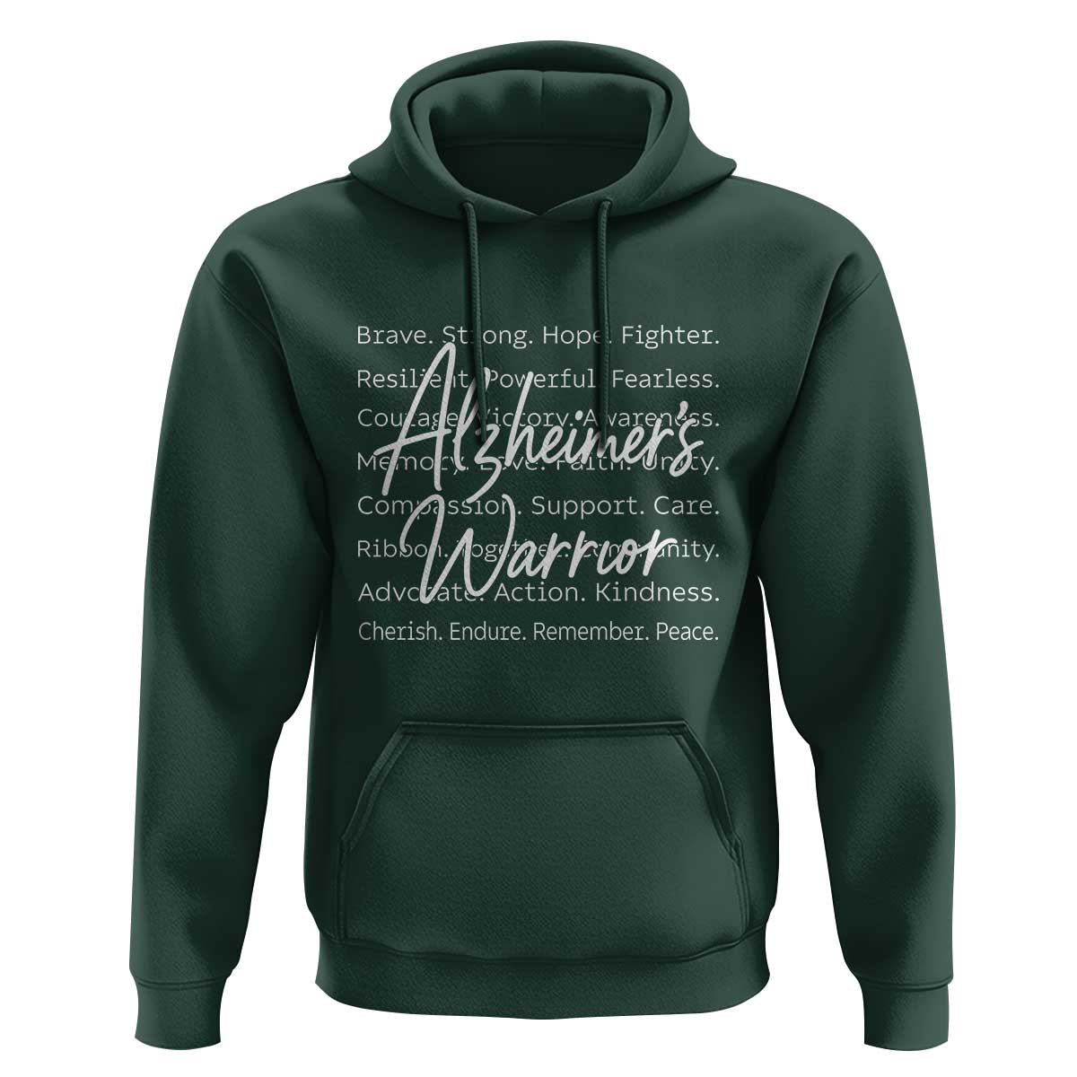 Alzheimers Warrior Purple Ribbon Support Word Cloud Typography Hoodie