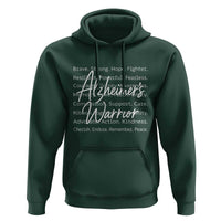 Alzheimers Warrior Purple Ribbon Support Word Cloud Typography Hoodie