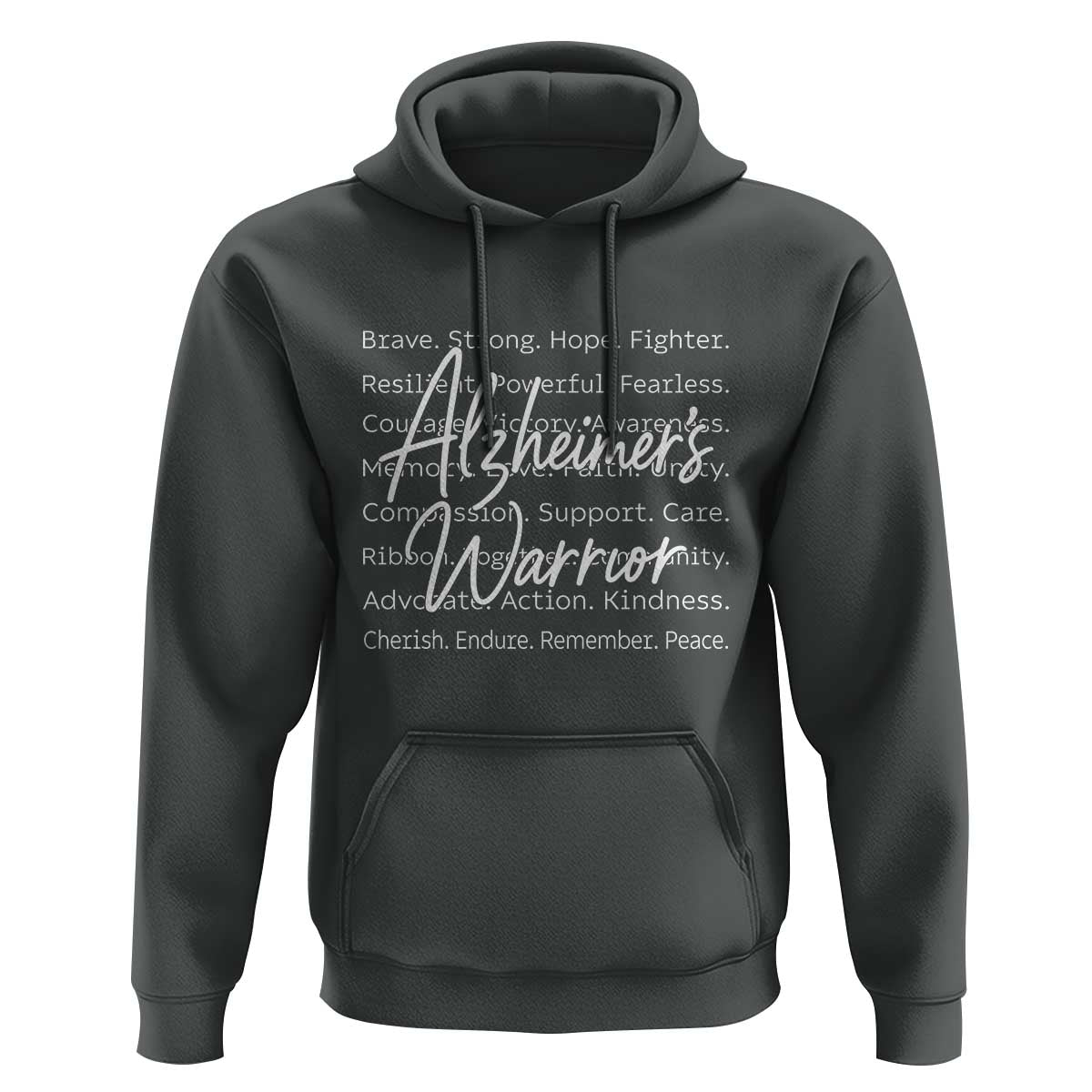 Alzheimers Warrior Purple Ribbon Support Word Cloud Typography Hoodie