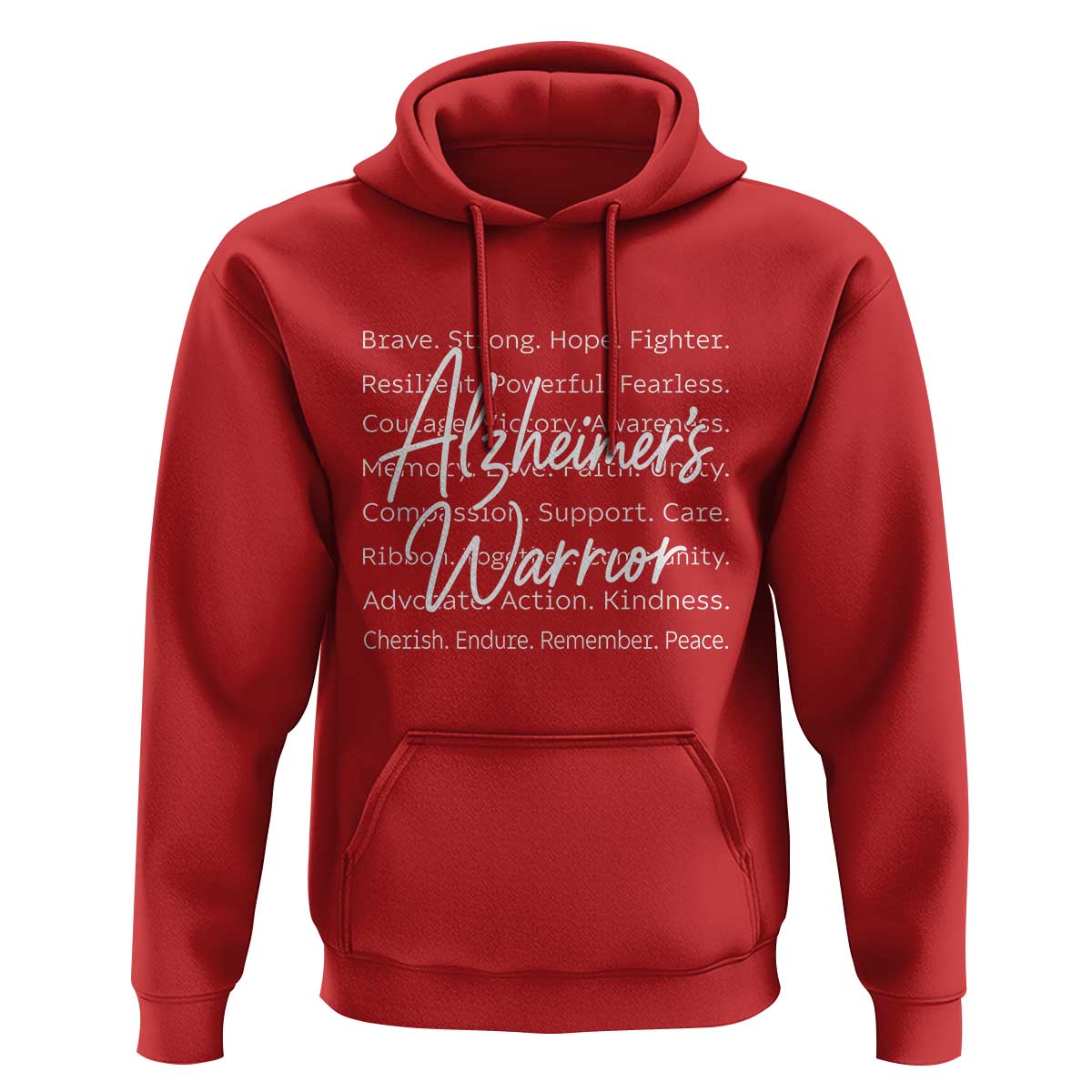 Alzheimers Warrior Purple Ribbon Support Word Cloud Typography Hoodie
