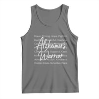 Alzheimers Warrior Purple Ribbon Support Word Cloud Typography Tank Top