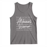 Alzheimers Warrior Purple Ribbon Support Word Cloud Typography Tank Top