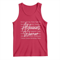 Alzheimers Warrior Purple Ribbon Support Word Cloud Typography Tank Top