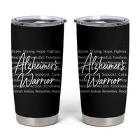 Alzheimers Warrior Purple Ribbon Support Word Cloud Typography Tumbler Cup