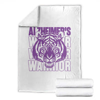 Alzheimer's Warrior Throw Blanket Purple Tiger Ribbon Support Graphic