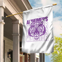 Alzheimer's Warrior Garden Flag Purple Tiger Ribbon Support Graphic