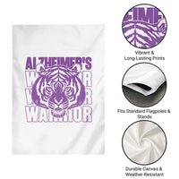 Alzheimer's Warrior Garden Flag Purple Tiger Ribbon Support Graphic