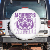 Alzheimer's Warrior Spare Tire Cover Purple Tiger Ribbon Support Graphic
