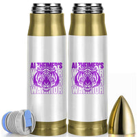 Alzheimer's Warrior Bullet Tumbler Purple Tiger Ribbon Support Graphic