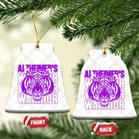 Alzheimer's Warrior Ceramic Ornament Purple Tiger Ribbon Support Graphic