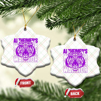 Alzheimer's Warrior Ceramic Ornament Purple Tiger Ribbon Support Graphic
