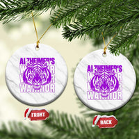 Alzheimer's Warrior Ceramic Ornament Purple Tiger Ribbon Support Graphic