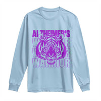 Alzheimer's Warrior Long Sleeve Shirt Purple Tiger Ribbon Support Graphic