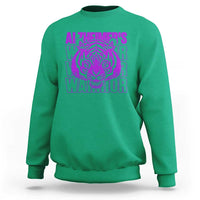 Alzheimer's Warrior Sweatshirt Purple Tiger Ribbon Support Graphic