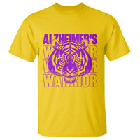 Alzheimer's Warrior T Shirt Purple Tiger Ribbon Support Graphic
