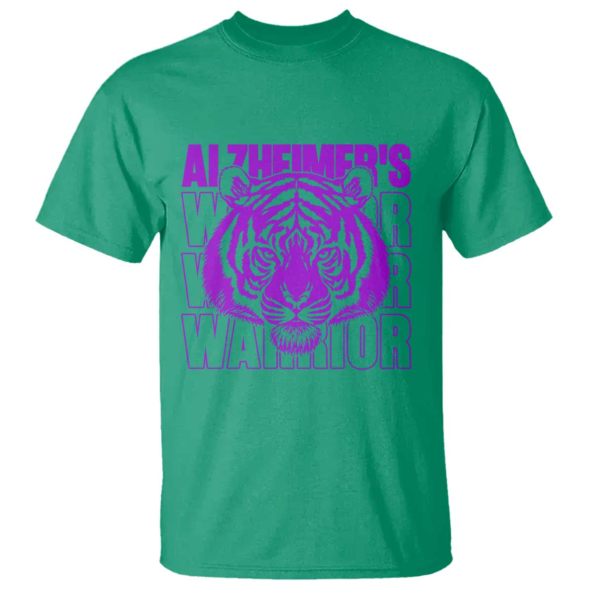 Alzheimer's Warrior T Shirt Purple Tiger Ribbon Support Graphic
