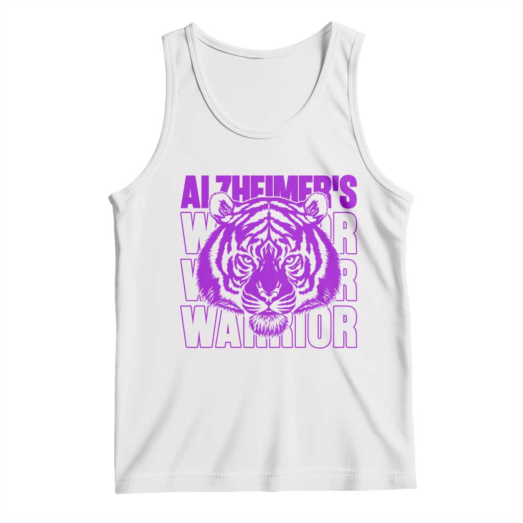 Alzheimer's Warrior Tank Top Purple Tiger Ribbon Support Graphic