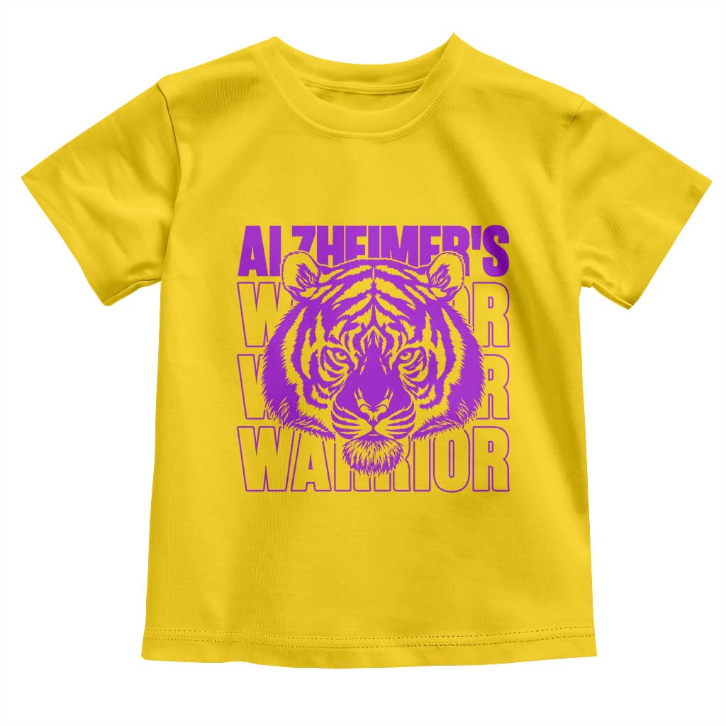 Alzheimer's Warrior Toddler T Shirt Purple Tiger Ribbon Support Graphic
