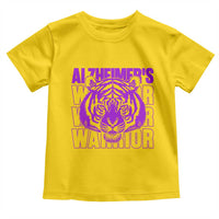 Alzheimer's Warrior Toddler T Shirt Purple Tiger Ribbon Support Graphic