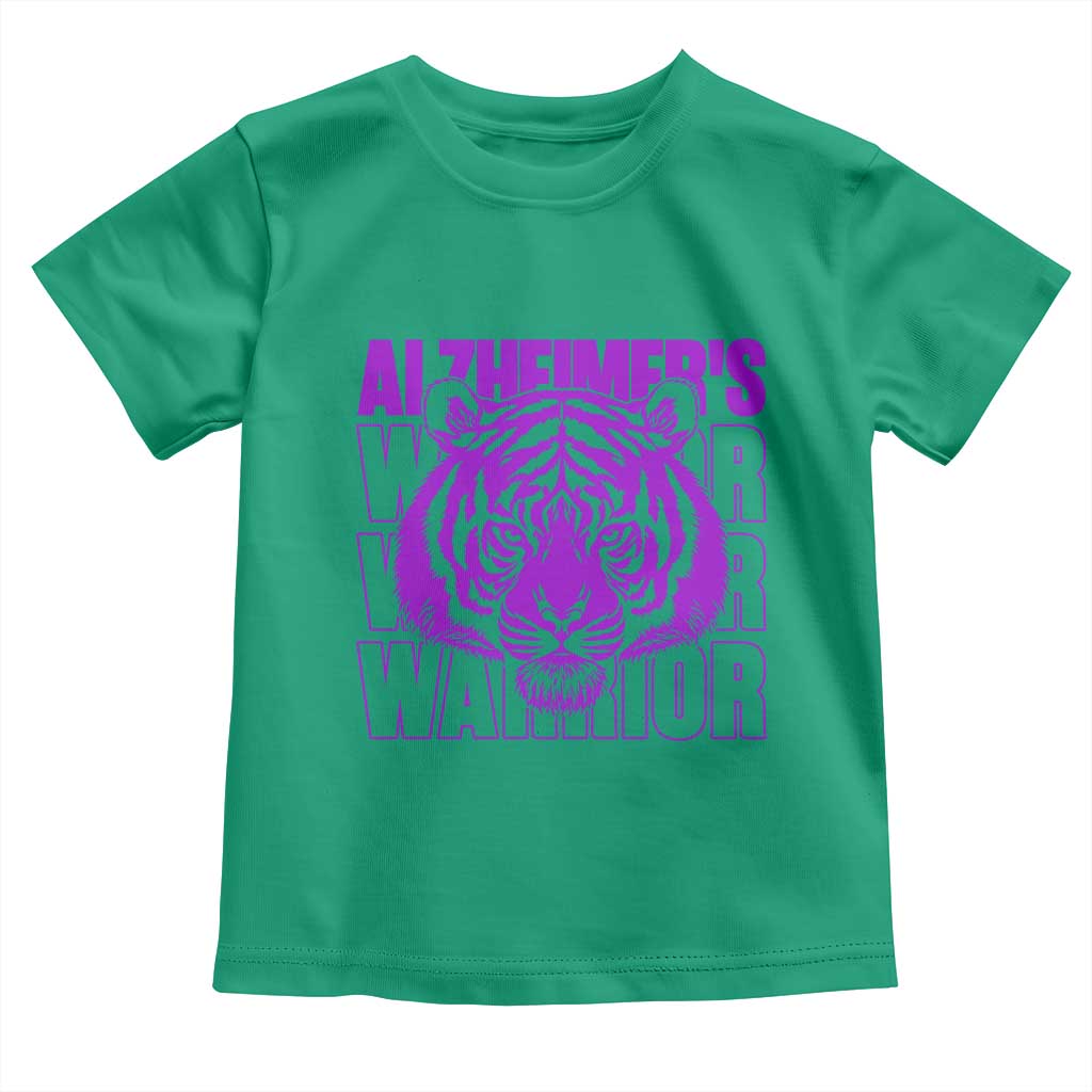 Alzheimer's Warrior Toddler T Shirt Purple Tiger Ribbon Support Graphic