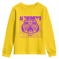 Alzheimer's Warrior Youth Sweatshirt Purple Tiger Ribbon Support Graphic
