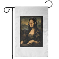 Funny Mona Lisa Bass Face Garden Flag Vintage DJ Producer Music Lover Gift