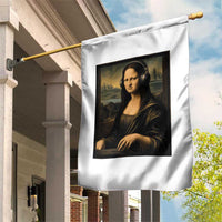Funny Mona Lisa Bass Face Garden Flag Vintage DJ Producer Music Lover Gift