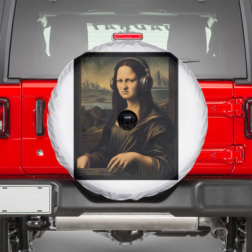 Funny Mona Lisa Bass Face Spare Tire Cover Vintage DJ Producer Music Lover Gift