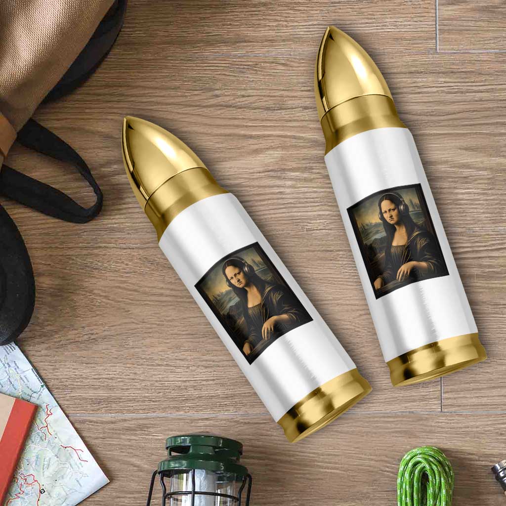 Funny Mona Lisa Bass Face Bullet Tumbler Vintage DJ Producer Music Lover Gift