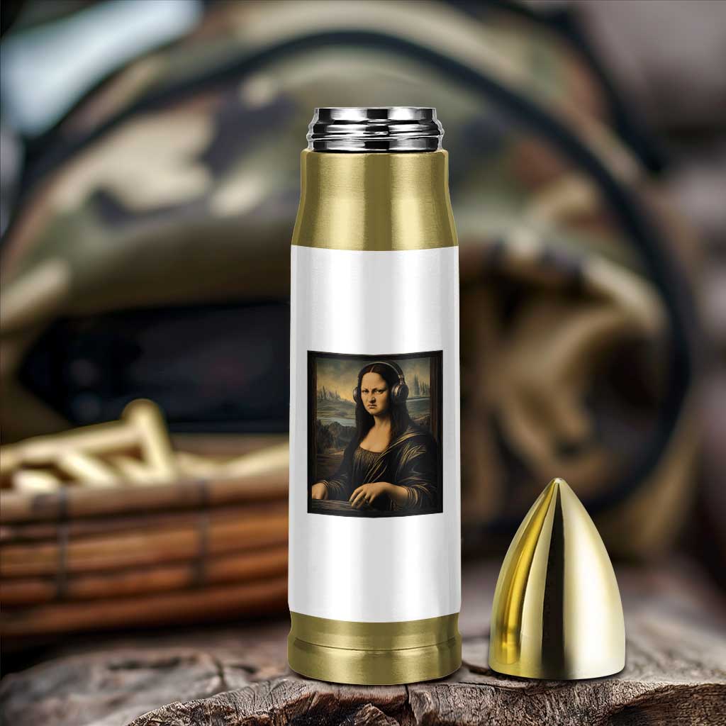 Funny Mona Lisa Bass Face Bullet Tumbler Vintage DJ Producer Music Lover Gift